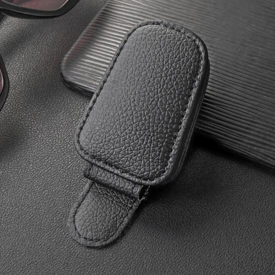 Universal Car Visor Clip Faux Leather Magnetic Eyeglass Holder for Sunglasses Reading Glasses Convenient Eyeglasses Hanger