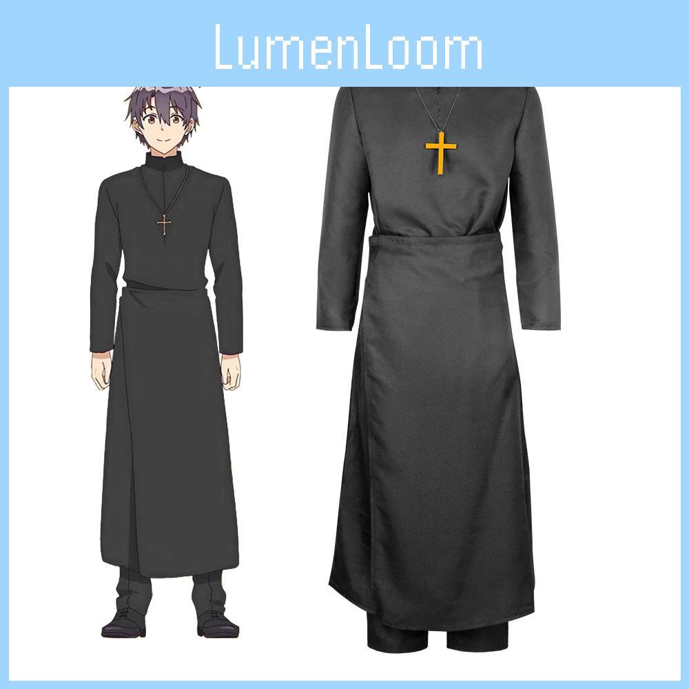 Nordic Anime White Saint And Black Pastor Cosplay Costume Lawrence Halloween Dress Up