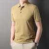 Новая модная мужская футболка с короткими рукавами, летняя новая однотонная однотонная деловая рубашка-поло среднего возраста, универсальная футболка-поло