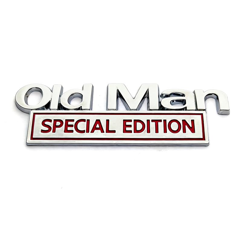 NEW Old Man Edition Metal Car Sticker Badges For Car Trunk Door Decoration Badges Old Man Logos Car Decals Motorcycle Decoration