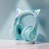 Беспроводные наушники с градиентом RGB, милые кошачьи ушки, Bluetooth наушники с микрофоном, стерео музыкальные игровые наушники, подарки для девочек и детей