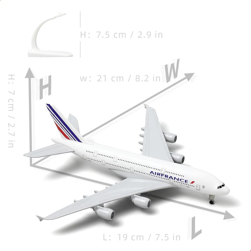 20 см Модель самолета Air France A380 Из сплава Металл Литье под давлением Коллекция Самолет Детские Игрушки Игрушки Мальчики Дети Коллекционный Подарок