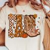 Fall Western Halloween Shirt, Retro Cowgirl Howdy Autumn Fall Trendy Pumpkin Shirt