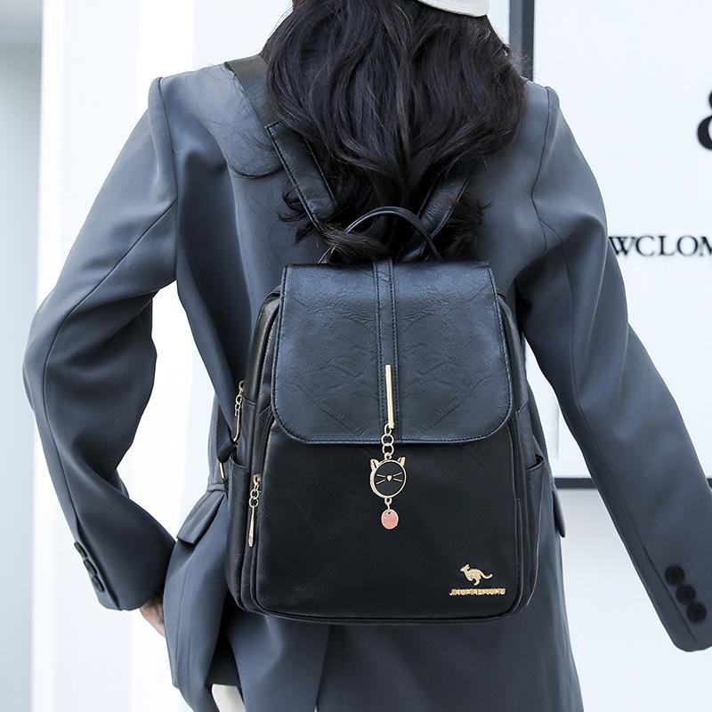 Рюкзак из мягкой кожи, женский рюкзак большой вместимости, студенческий школьный рюкзак