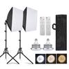 Andoer Studio Photography Light Kit Softbox Lighting Set Including 85W Bi-color LED Light * 2 +