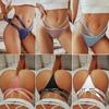 FINETOO Sexy Cross Strap Cotton G-string Panties Women Letter Belt Thong V Waist Bikini Girl Underwear Hollow Out Femme Lingerie