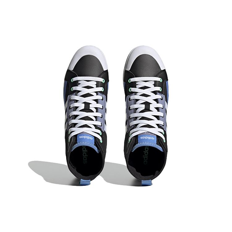 Adidas Neo City Canvas Slip Resistant Durable Mid Top Skate Shoes Unisex Skate Shoes Black Blue White HQ4619