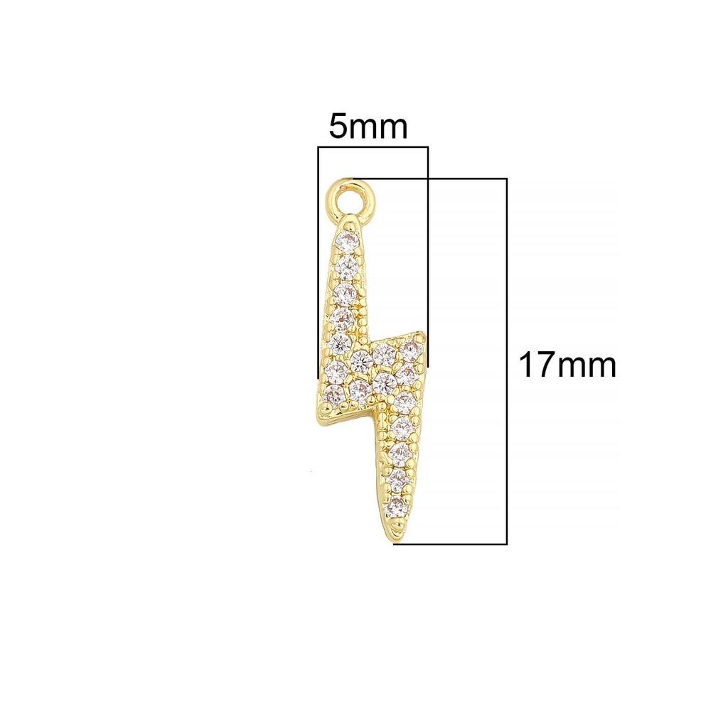 Медные циркониевые подвески с солнечной молнией для изготовления ожерелья, серег, браслетов