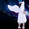 Swallow Shape White Angel Feather Wings With Elastic Straps For Kids Party Decor