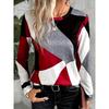 Women's T-shirts 3D Irregular Geometric Printing Fashion Long-sleeved Round Neck Regular Tops Holiday Weekend Spring and Autumn