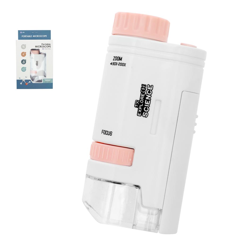 Портативный микроскоп для детей STEM Научные игрушки Набор микроскопа-исследователя Двойной зум Ручной микроскоп с держателем для мобильного телефона