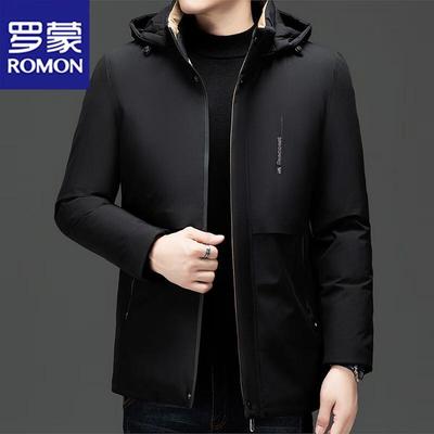 Мужская куртка с капюшоном в стиле business casual с утеплителем