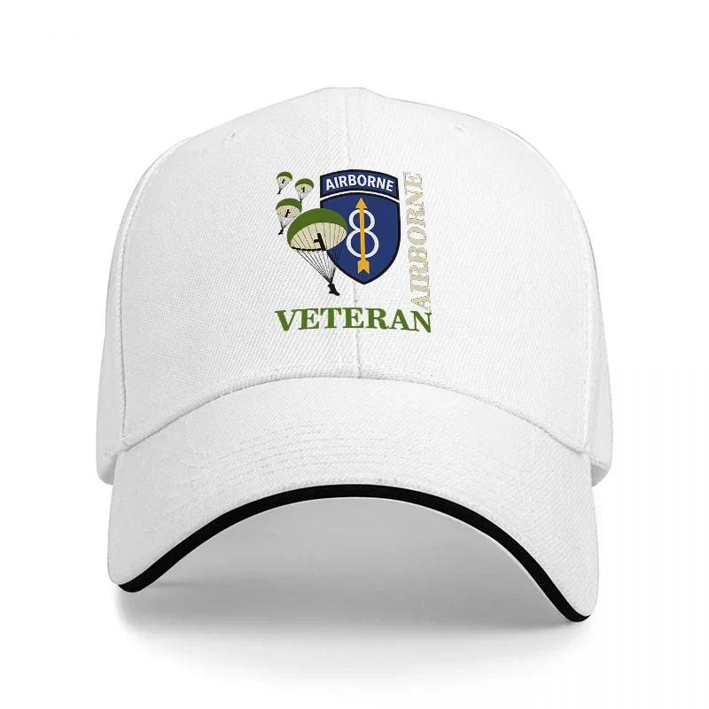 ND AIRBORNE DIVISION VETERAN BASEBALL CAP BLACK WITH GREEN AND BLUE EMBROIDERY MILITARY INSPIRED DESIGN FOR Unisex AND Women