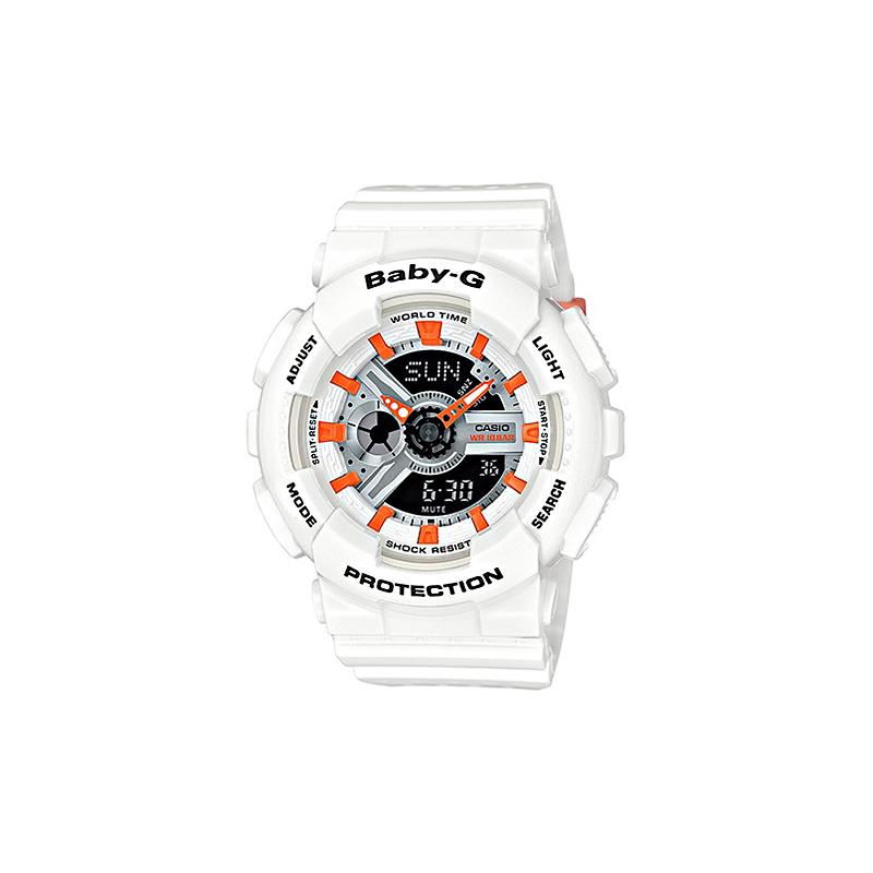 Casio BABY-G Серия тематических часов Модный тренд Жизненная сила Уличный стиль Классика Стрелочный двойной дисплей Спортивные Водонепроницаемые Кварцевый механизм Ремешок из смолы BA-110PP-7A2
