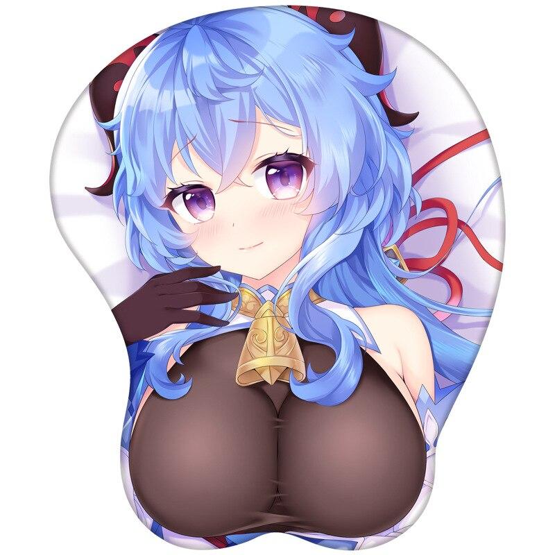 3D стерео коврик для мыши Genshin Impact Keli Kokomi Zhongli забавный игровой компьютерный коврик для мыши с силиконовым мягким ковриком для мыши на запястье