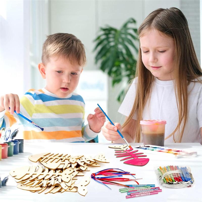 My Home 12 Pack Wind Chime Kit Spring Craft For Kids Wooden Arts And Crafts For Girls Boys Make Your Own Fish Wind Chime