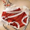 Red Lady's Joyful Mid Waist Underwear with Bare Feel No Trace Comfortable Antibacterial Bottom Hip Wrapping Underwear Panties