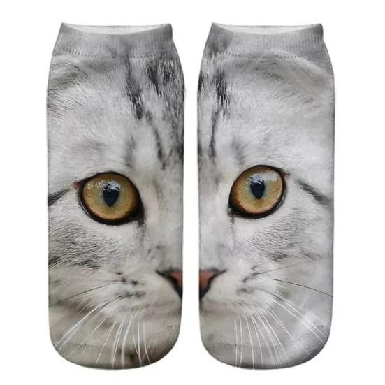 Realistic Cat Face Socks 3D Cat Print Animal Socks Breathable Funny Casual Socks Gag Gifts for Cat Lovers Men Women