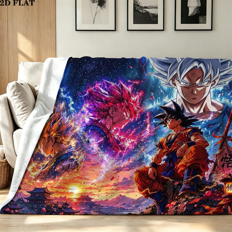 DRAGONBall Print Flannel Blanket High Quality Warm Comfortable Cover for All Seasons Perfect for Gifts Home Decor