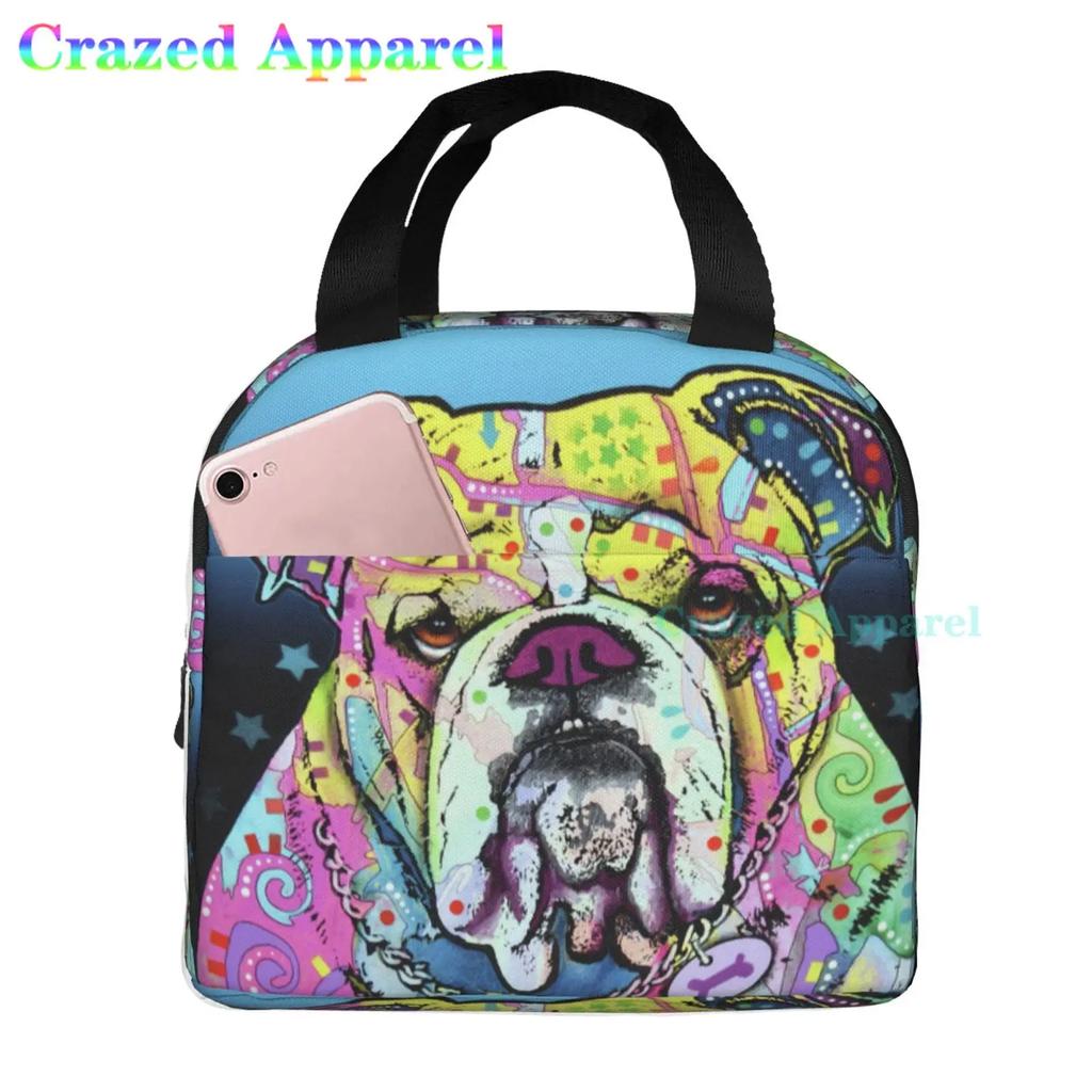 Утепленная сумка для ланча French Bulldogs Dog для женщин, мужчин и детей, большая и многоразовая, с ручкой, с возможностью заморозки для поездок на работу и в школу
