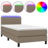 Maison Exclusive - Sommier à lattes de lit avec matelas LED Taupe 80x200 cm Tissu
