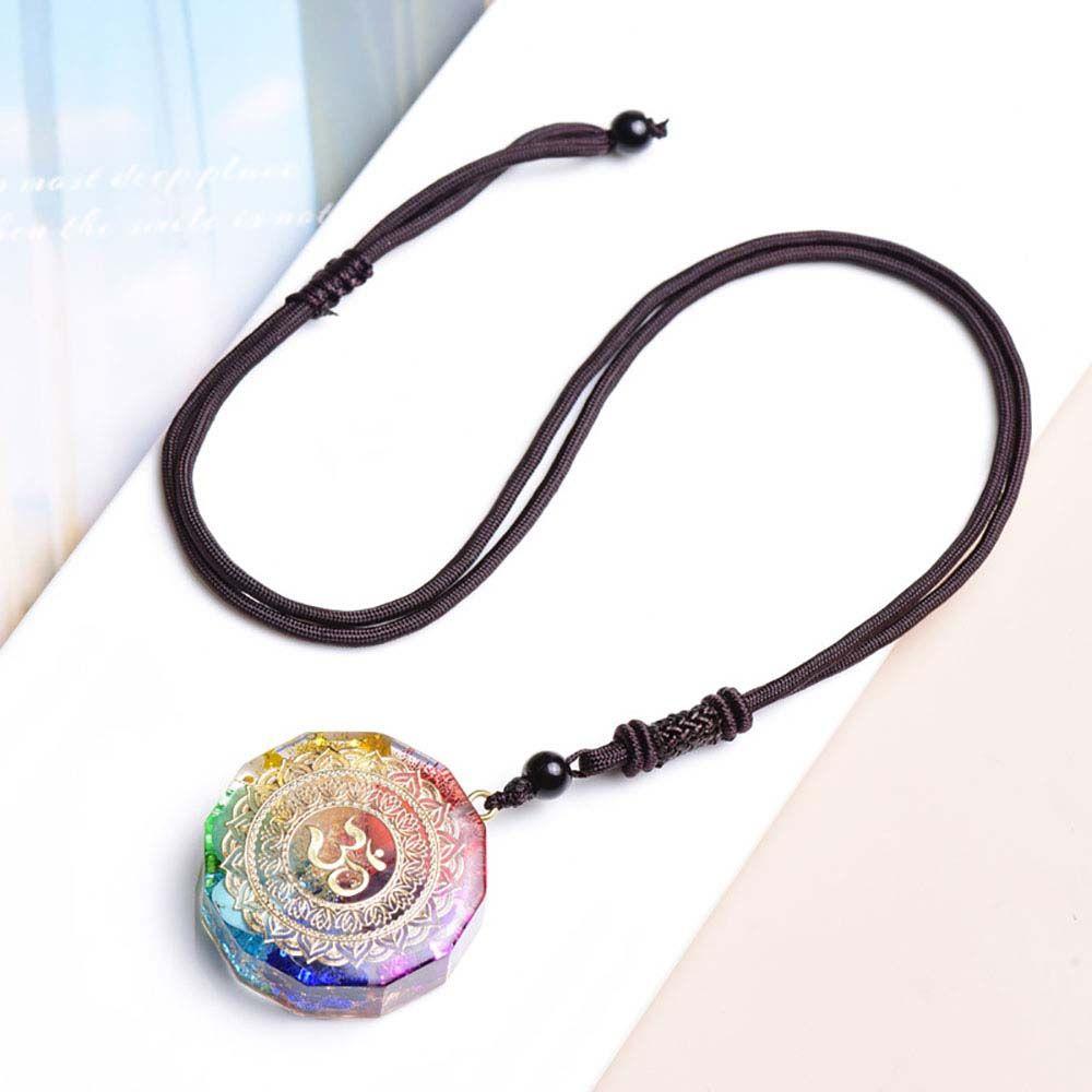 Ручная работа Рейки Целительный Камень Энергетический Кристалл Шармы 7 Чакр Оргонитовый Кулон Кристаллическое Ожерелье