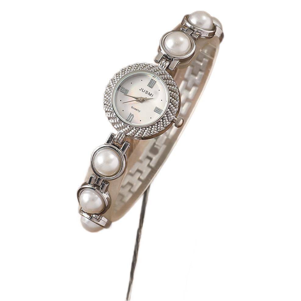 Women Simulation Pearl Bracelet Watches Quartz Dial Warch Ladies Wristwatches