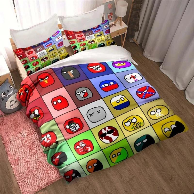 3D Print Cartoon Countryball Polandballs Bedding Collection Double Twin King Duvet Cover Comforter Pillowcase Boys Girls Adults Bedroom
