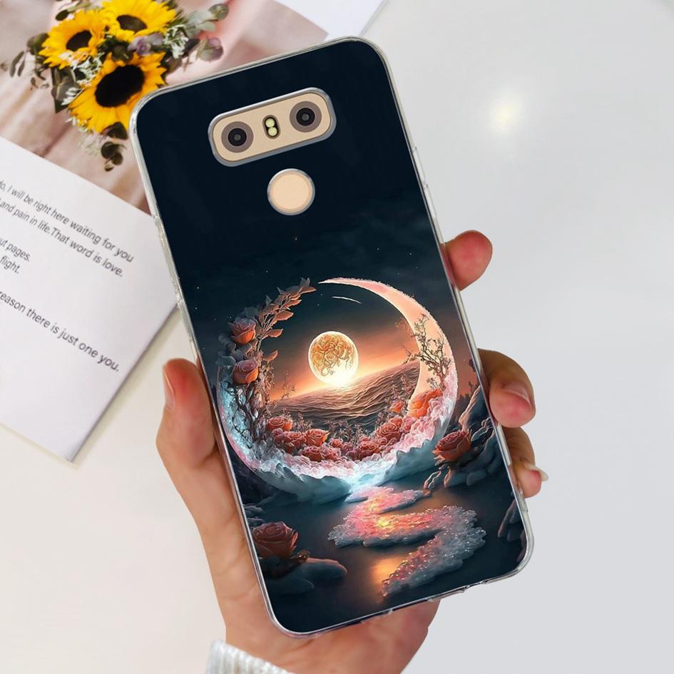 Чехол для LG G6 Plus LGM-G600K Чехлы для телефонов Популярный Цветок Мягкий Силикон Прозрачный Защитный Корпус Для LG G6 G 6 LG6 LGG6+ Задняя Крышка