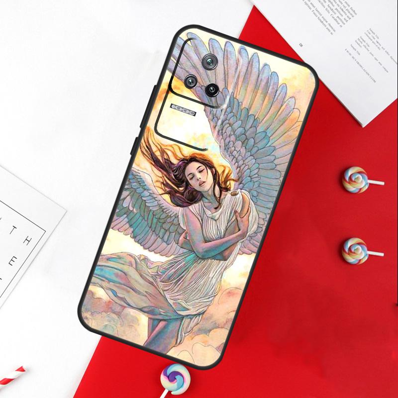 Фантазийный чехол с крыльями ангела для Xiaomi 15 Ultra 13 14 11T 12T 13T 14T Pro POCO X7 Pro X3 X5 X6 M6 F5 F6 Pro