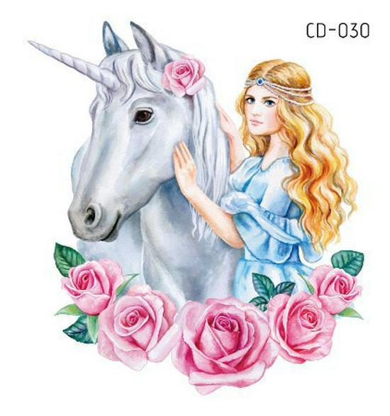 Водонепроницаемые детские забавные наклейки-татуировки с единорогами и животными