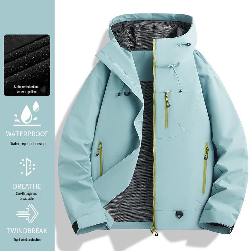 Женская и мужская водонепроницаемая ветрозащитная дождевая куртка с капюшоном 2025 - Новый весенне-осенний костюм для альпинизма на открытом воздухе