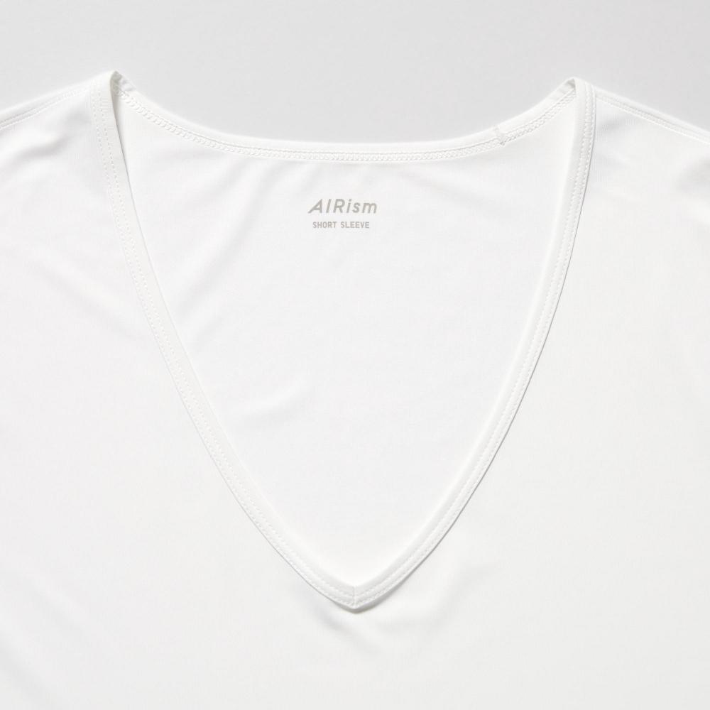 Uniqlo Футболка Airism с V-образным вырезом и коротким рукавом 