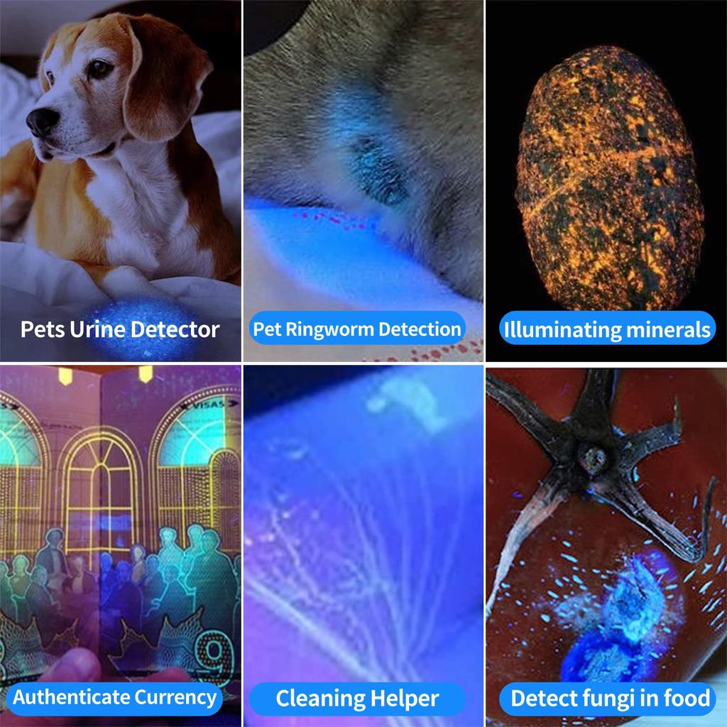 365 нм черный фонарь мощный деревянный УФ черный зеркальный 365 нм светодиодный ультрафиолетовый фонарь 1 режим обнаружения перезаряжаемый, высококачественный ультрафиолетовый,