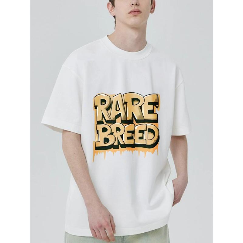 Rare Breed Oversized T-Shirt Black Gold Graffiti Print Streetwear Fashion Casual Wear