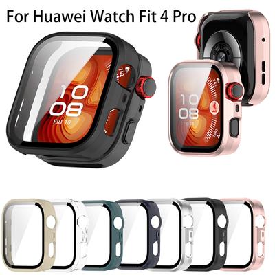 Полный защитный стеклянный чехол для смарт-часов Huawei Watch Fit 4 Pro, чехол-протектор экрана, жесткая крышка-оболочка и пленка из закаленного стекла 2в1