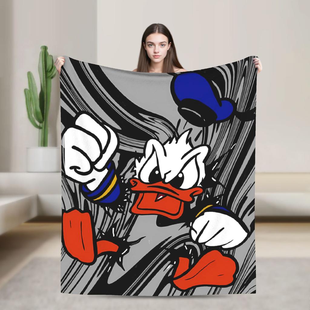 Daisy Duck and Donald Blanket Super Warm Print Plush Throw Blanket For Kids Couch Chair Flannel Bedspread Bed Cover
