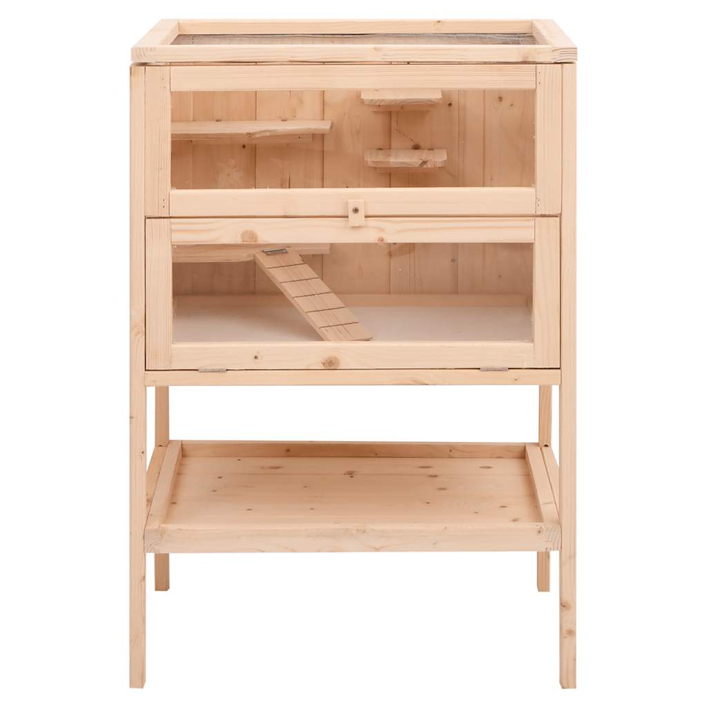 Hamster Cage 55 x 40 x 80 cm Solid Pine Wood