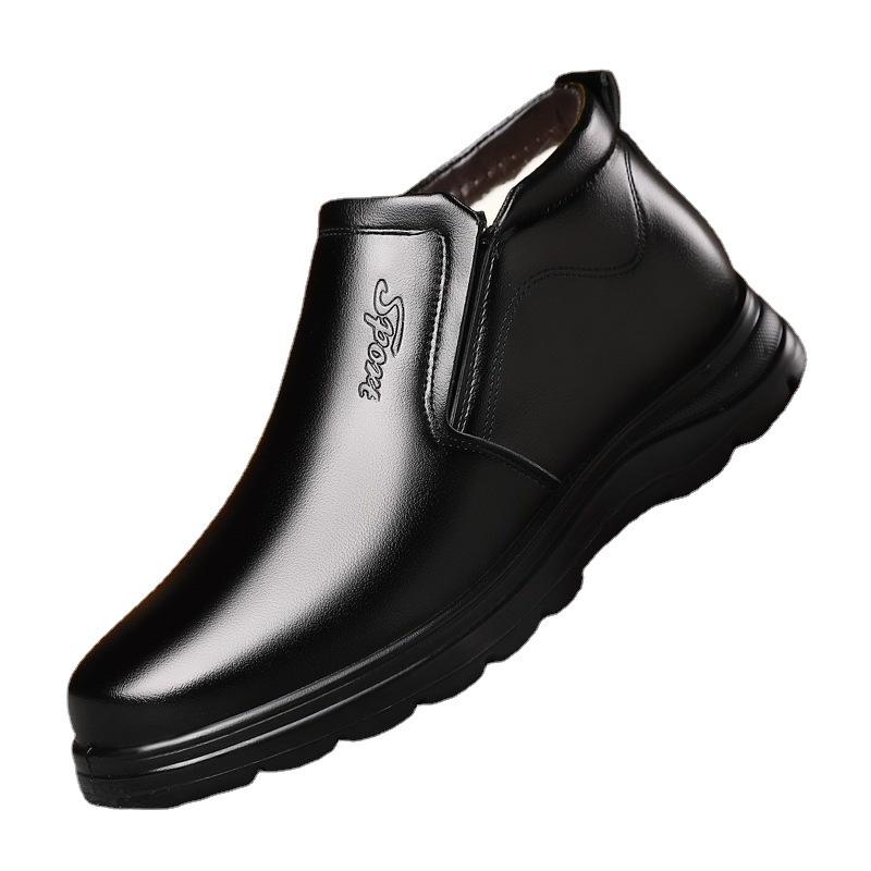 2024 Новые зимние мягкие туфли для мужчин с мягкой подошвой и круглой головкой, мягкие теплые хлопковые туфли для мужчин