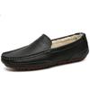 Winter Warm Mens Loafers Genuine Leather Driving Shoes Casual Italian Designer Fur Loafers Shoes Man High Quality