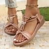 Мода Новые Женские Летние Сандалии Женская Обувь Богемные Гладиаторские Пляжные Плоские Повседневные Сандалии Досуг Женские Женские Женские Слипоны Сандалии