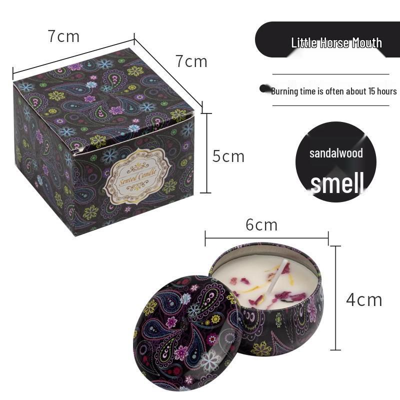 Ароматическая свеча в жестяной банке с сухоцветами - Долгоиграющий, романтичный аромат для спальни и для устранения запаха дома