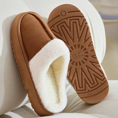 Хлопковые тапочки женские осенне-зимние домашние нескользящие теплые плюшевые хлопковые туфли мужские супермаркет