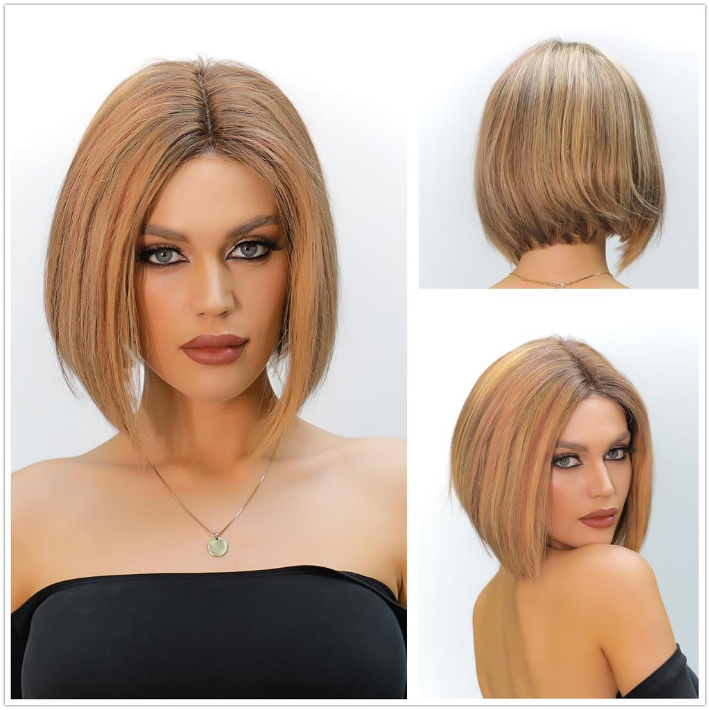 HAIRCUBE 100% парик из натуральных волос Remy, светлые парики из натуральных волос для белых женщин, 13x1 кружевные фронтальные парики, натуральный коричневый прямой парик боб