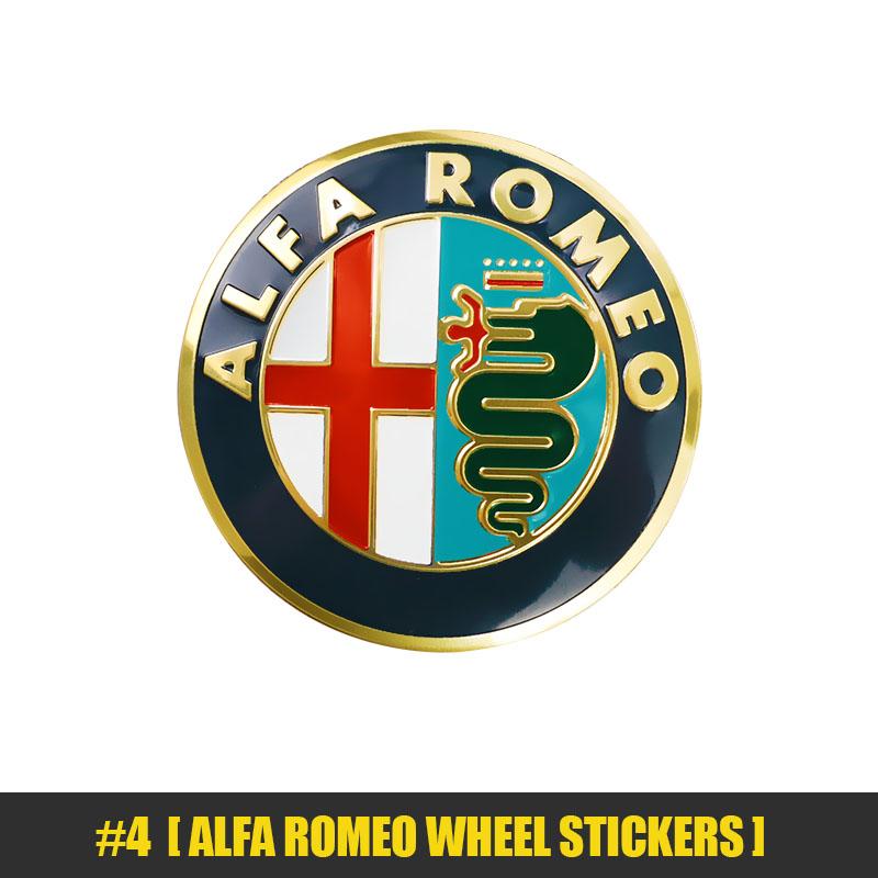 4Pcs 56mm Wheel Hub Caps Sticker Car Emblem Badge Decoration For Alfa Romeo Giulia Stelvio 156 Tonale Brera Giulietta Disco VolaMX5