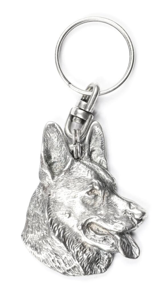Owczarek Niemiecki, Alsatian - Posrebrzany Brelok Z Psem, Ozdoba Torebki, Zawieszka Do Plecaka Marki Art-Dog