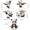 Decorative Panda Resins Statue with Storage Tray for Key and Trinkets Animal Sculpture Entryway Living Room Table Decors