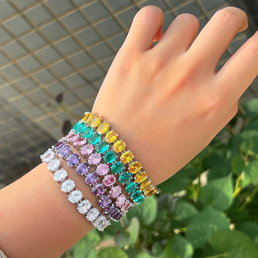 CMM Высокое качество, несколько вариантов цвета, AAA, цирконий, серебристый, женские ювелирные изделия, теннисный браслет для женщин