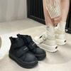 Fashion Thick-soled Warm Snow Boots for Women's New Winter Velcro Velvet High-top Cotton Shoes Bread Short Boots for Women