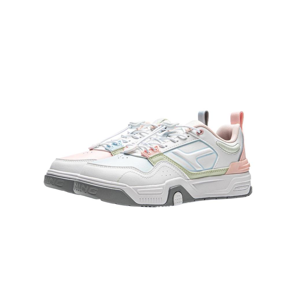 Li Ning Детские кеды Skate 80s Спортивный стиль жизни Синтетическая кожа Легкие Удобные Простые Нескользящие Низкие Повседневная обувь Детская повседневная обувь YKCU124-14